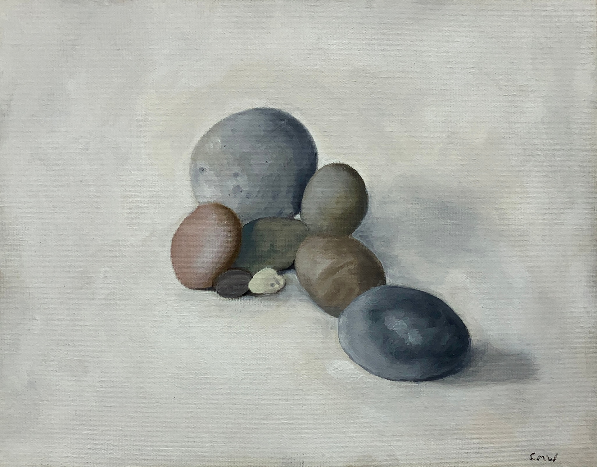 Beach Pebbles, Oil on canvas